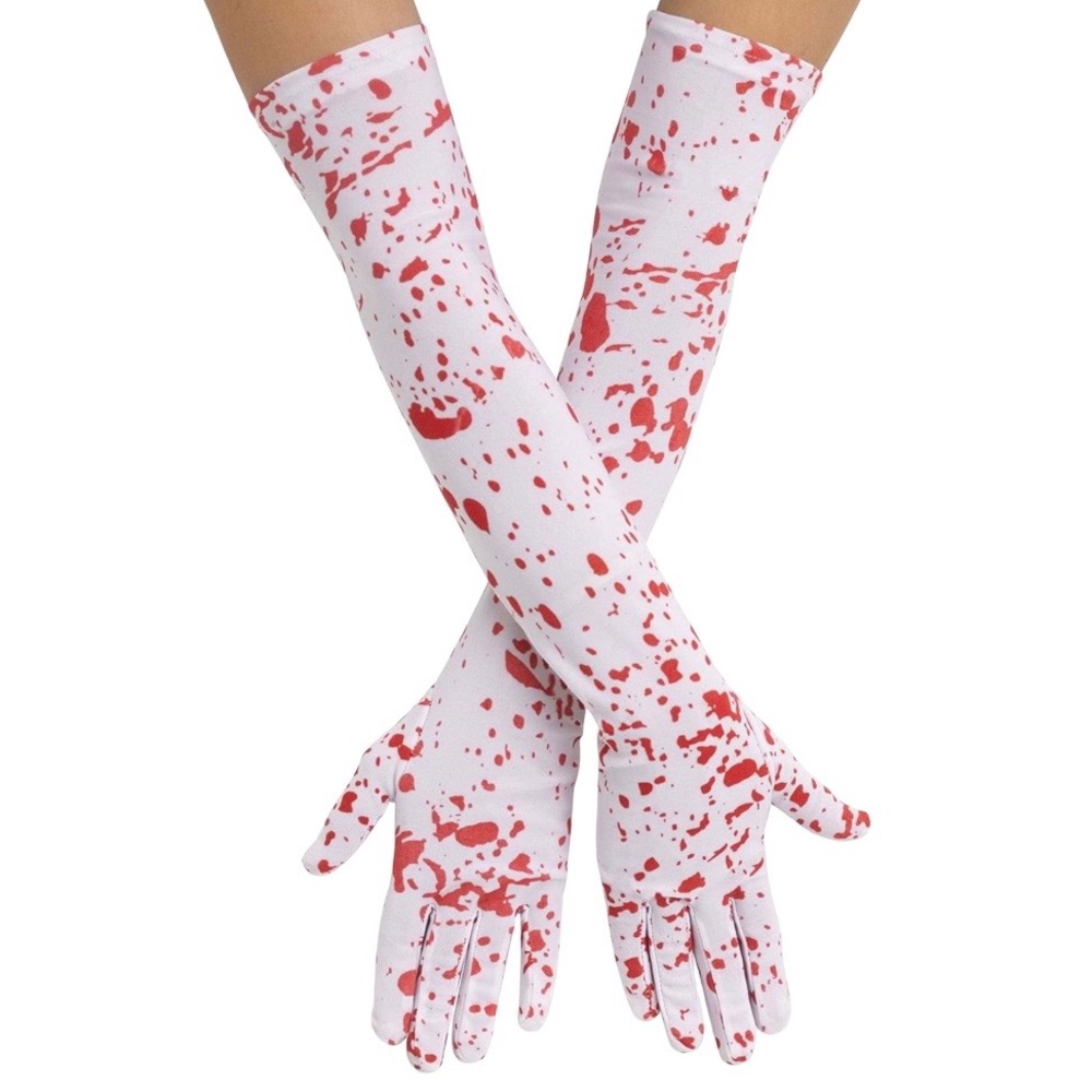 Fun World Bloody Gloves White Red One Size Fits Most - Picture 3 of 6